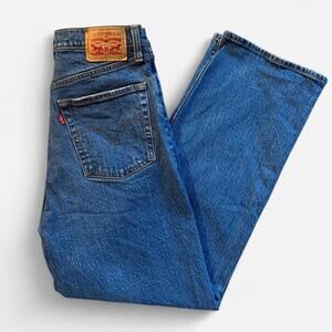 Levi's Ribcage Straight full length blue jeans